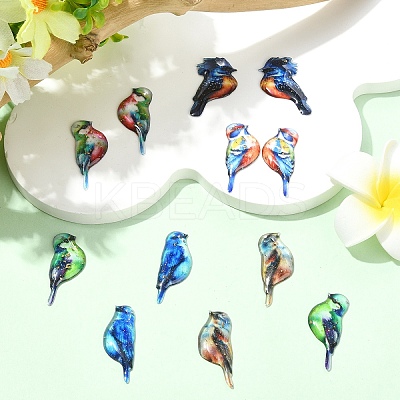 6 Sets 6 Styles Epoxy Resin Pendants RESI-YW0006-38-1