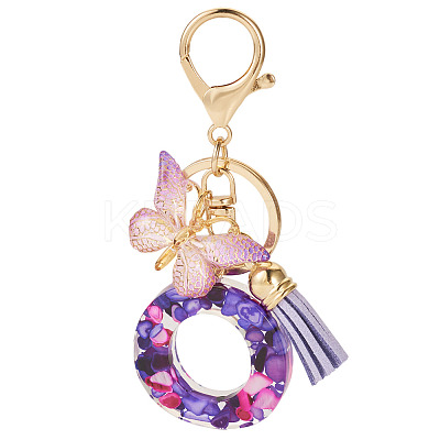 Resin Butterfly Pendant Keychains KEYC-TAC0034-03O-1