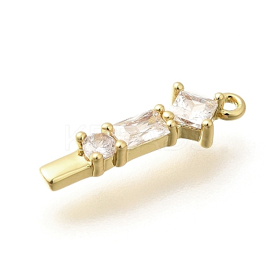 Brass Micro Pave Cubic Zirconia Pendants KK-M310-01G-09-1