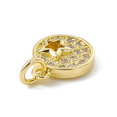 Brass Micro Pave Cubic Zirconia Charms ZIRC-F132-91G-1
