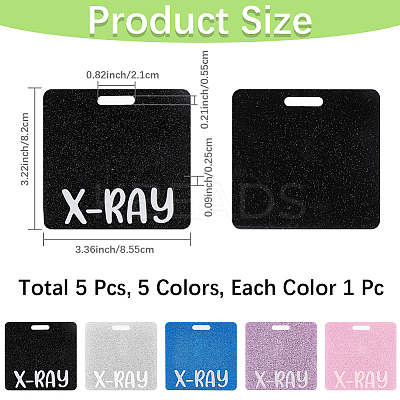 5Pcs 5 Colors Acrylic Big Pendants MACR-CN0001-01C-1