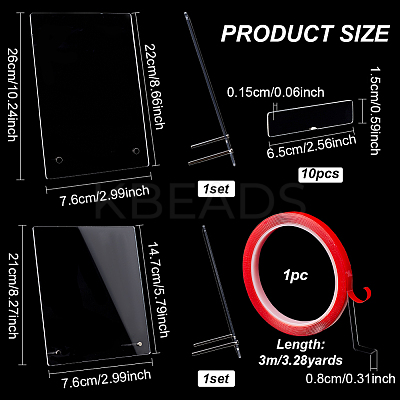2 Set 2 Style Transparent Acrylic Wearing Armor Display Board DIY-FG0005-37-1