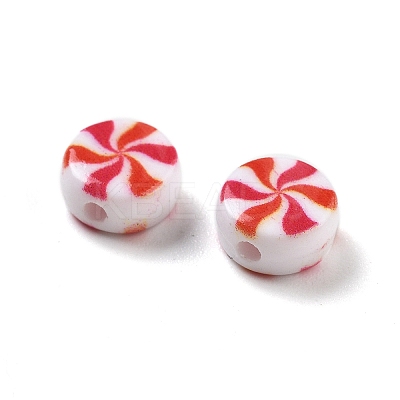 Two Tone Opaque Acrylic Beads X-OACR-D282-04A-1