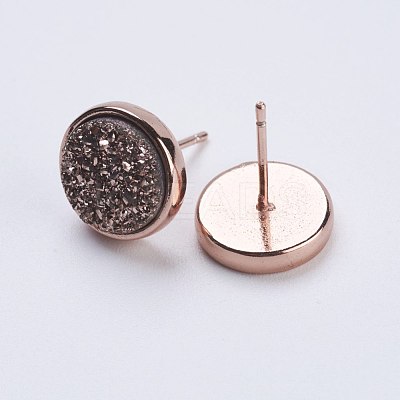 Druzy Resin Earrings KK-E724-S-09RG-1