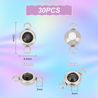30Pcs 304 Stainless Steel Rhinestone Links Connectors STAS-UN0058-64-1
