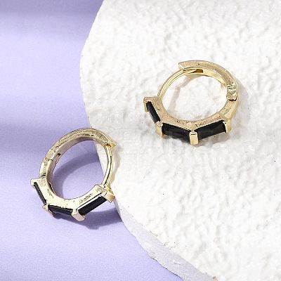Brass Pave Cubic Zirconia Hoop Earrings EJEW-G471-09G-02-1