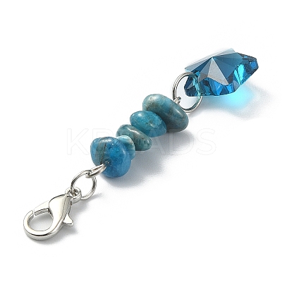 Gemstone Chip Beaded Pendant Decorations Sets HJEW-JM01116-1