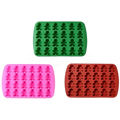 Gingerbread Man DIY Food Grade Silhouette Silicone Statue Mold DIY-K075-19-1
