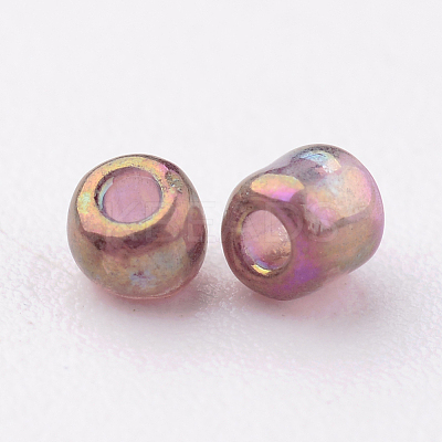 Round Transparent Colors Rainbow Glass Seed Beads X-SEED-A007-2mm-176-1
