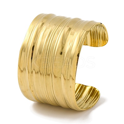 Ion Plating(IP)  304 Stainless Steel Cuff Bangles for Women BJEW-D050-01G-1