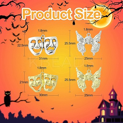 20Pcs 4 Styles Alloy Pendants PALLOY-CJ0002-45-1