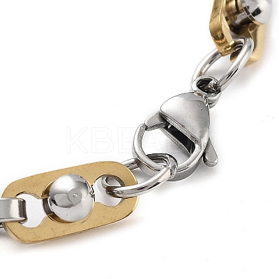 PVD Vacuum Plating 201 Stainless Steel Link Chain Bracelet BJEW-Z023-05P-1