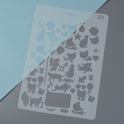 Plastic Reusable Drawing Painting Stencils Templates DIY-F018-B22-1