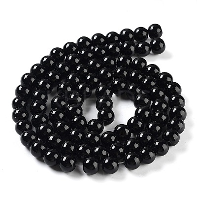 Black Glass Pearl Round Loose Beads For Jewelry Necklace Craft Making X-HY-10D-B20-1