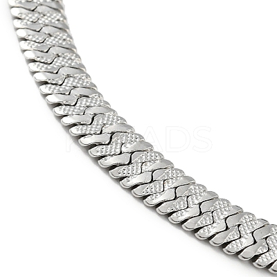 Non-Tarnish 304 Stainless Steel Herringbone Chain Bracelet BJEW-D028-02D-01P-1