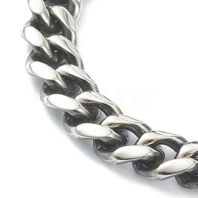 Tarnish Resistant Men's 304 Stainless Steel Cuban Link Chain Bracelets STAS-A051-04B-1