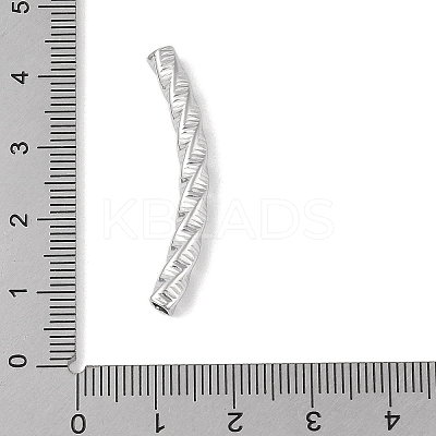304 Stainless Steel Curved Tube Beads STAS-M071-03F-P-1