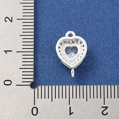 Brass Pave Cubic Zirconia Connector Charms KK-Z072-06S-02-1