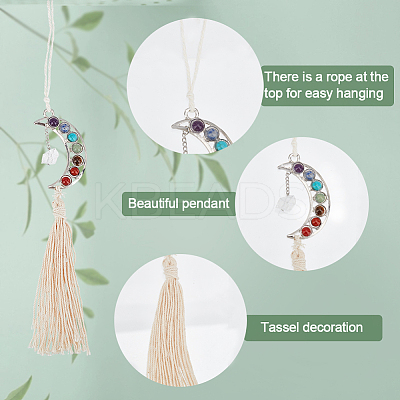 Alloy Moon Pendant Decoration HJEW-WH0043-22A-1