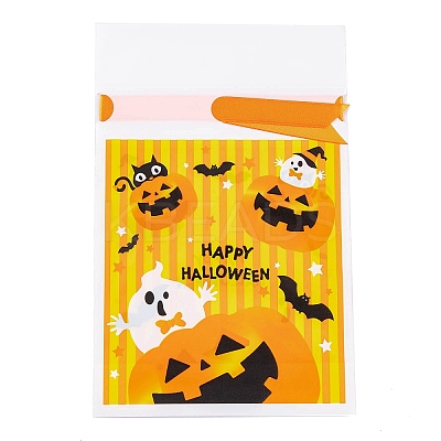 50Pcs Rectangle Halloween Candy Plastic Bags ABAG-U001-01E-1