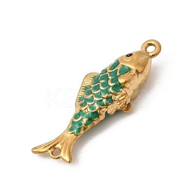 304 Stainless Steel Enamel Fish Connector Charms STAS-B128-54G-04-1