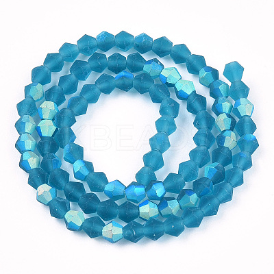 Imitate Austrian Crystal Bicone Frosted Glass Beads Strands EGLA-A039-T6mm-MB01-1