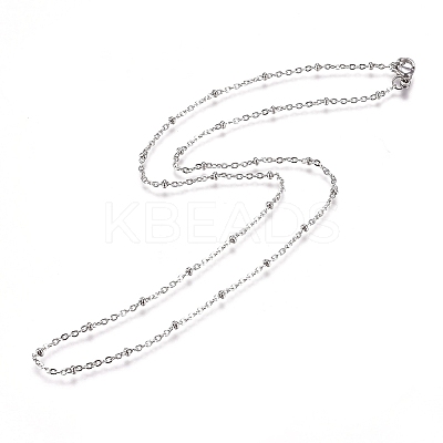Non-Tarnish 304 Stainless Steel Cable Chains/Satellite Chains Necklaces NJEW-L159-07B-P-01-1