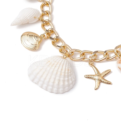 Aluminium Curb Chains Charm Bracelets BJEW-TA00584-1