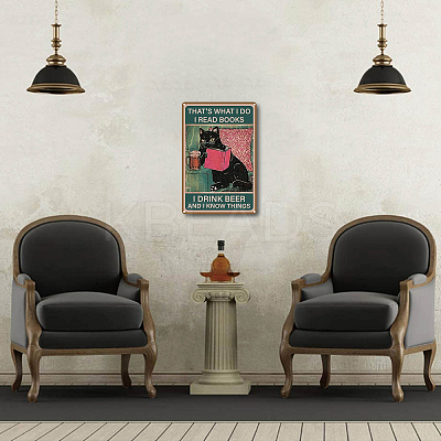 Vintage Metal Tin Sign AJEW-WH0157-046-1