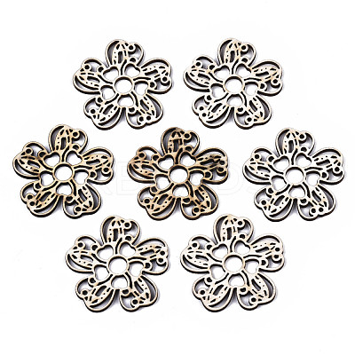 Unfinished Natural Poplar Wood Filigree Joiners Links WOOD-N006-80-1