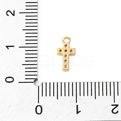Brass Micro Pave Clear Cubic Zirconia Charms KK-V016-22A-G-1