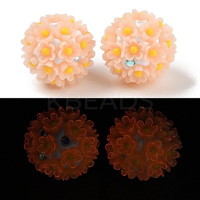 Handmade Luminous Polymer Clay Rhinestone Fancy Beads CLAY-H003-04F-1