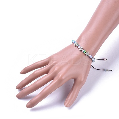 Nylon Thread Braided Beads Bracelets BJEW-JB04552-01-1