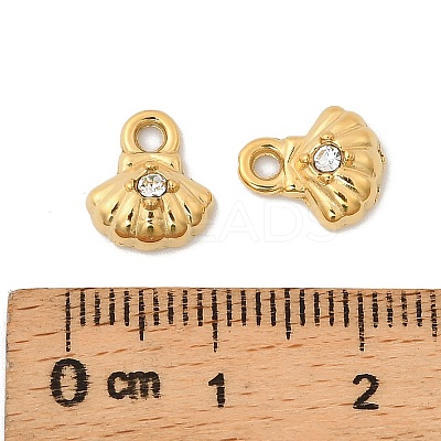 304 Stainless Steel with Crystal Rhinestone Charms STAS-G358-05G-04-1