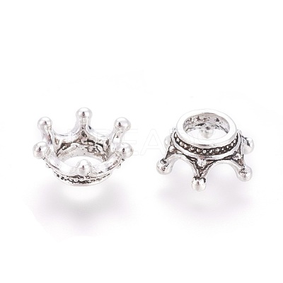 Tibetan Style Alloy Bead Caps PALLOY-WH0054-02AS-1