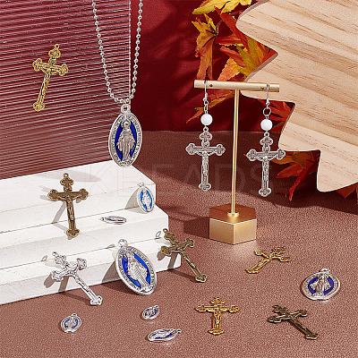 36Pcs 6 Style Zine Alloy Pendants and Enamel Pendants PALLOY-AR0001-29-1