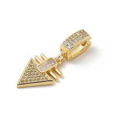 Brass Micro Pave Cubic Zirconia European Dangle Pendants KK-U047-19G-03-1