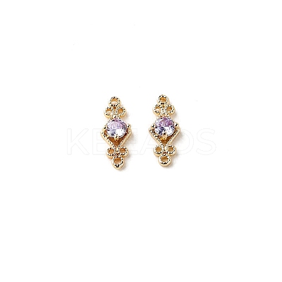 Brass Pave Cubic Zirconia Connector Charms PW-WG57330-05-1