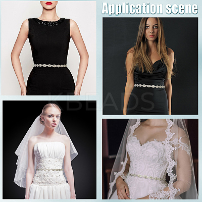 Metal Full Crystal Rhinestone Horse Eye Bridal Waist Belts for Wedding Dress AJEW-WH20080-65A-S-1