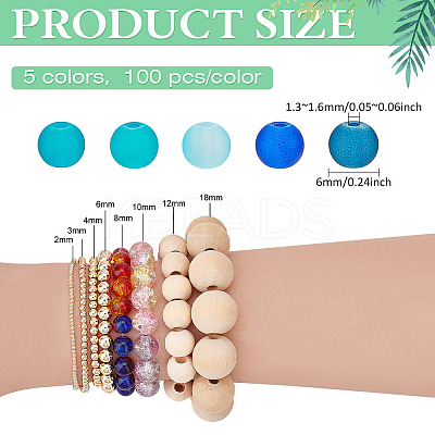 5 Colors Transparent Glass Beads Sets FGLA-PH0001-11A-01-1