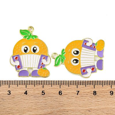 Golden Plated Alloy Enamel Pendants ENAM-Z017-10G-04-1