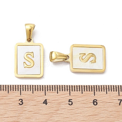 Ion Plating(IP) 304 Stainless Steel Pave Shell Pendants STAS-G327-01G-S-1