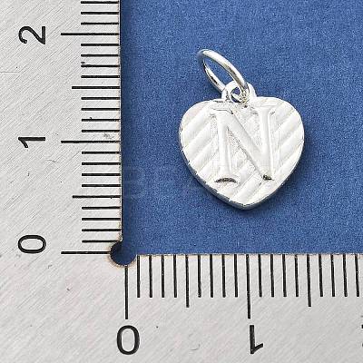 925 Sterling Silver Heart with Capital Letter Charms STER-S009-13N-S-1