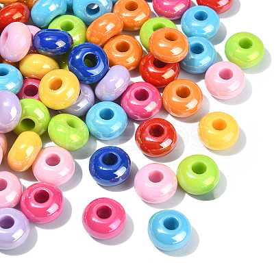 Opaque Acrylic European Beads FIND-CJC0003-66-1