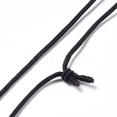 Natural Tiger Eye Flat Round with Flower of Life Pendant Necklace with Nylon Cord for Women NJEW-P274-02-01-1