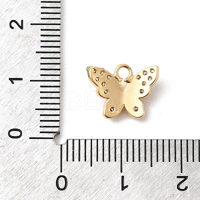 Brass Micro Pave Cubic Zirconia Charms KK-F916-13G-1