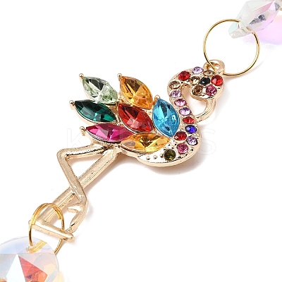 Alloy Rhinestones & Glass Charm Suncatchers HJEW-E013-01G-C-1