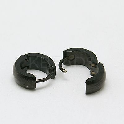 Personalized Unisex 304 Stainless Steel Huggie Hoop Earrings EJEW-G120-38D-1