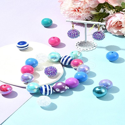 DIY Round Resin Beads and Acrylic Beads Jewelry Making Findings Kits DIY-FS0007-73-1