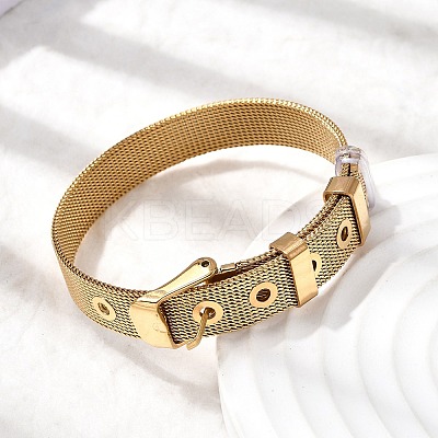 304 Stainless Steel Watch Band Bracelets BJEW-L714-01G-1